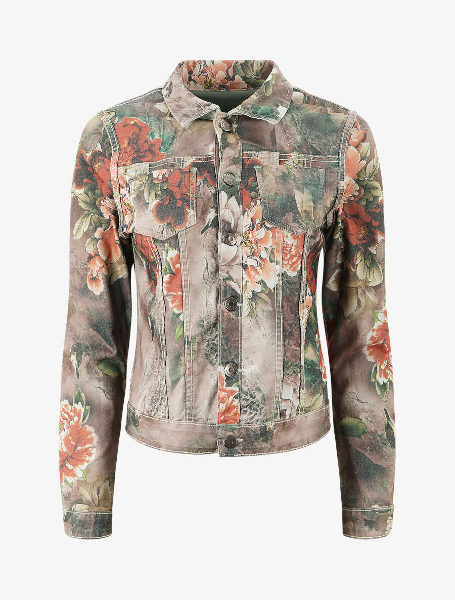 Veste réversible à imprimé fleuri - Kaki - 3