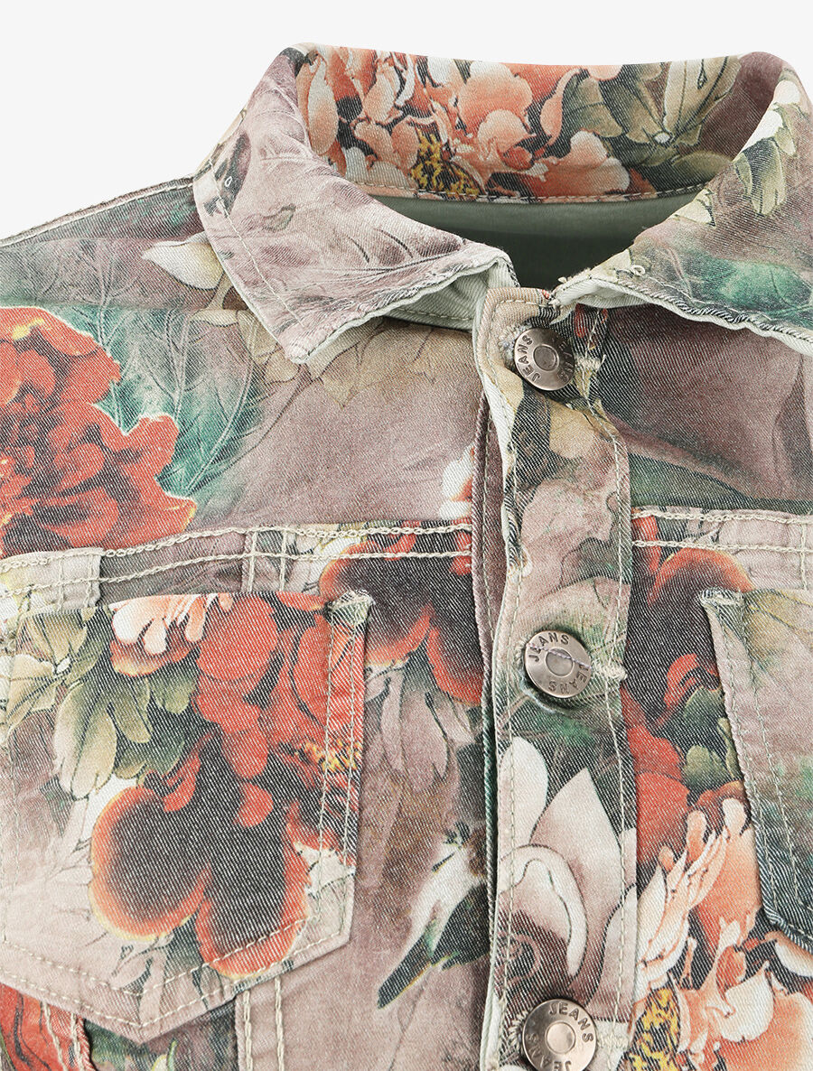 Veste réversible à imprimé fleuri - Kaki - 5
