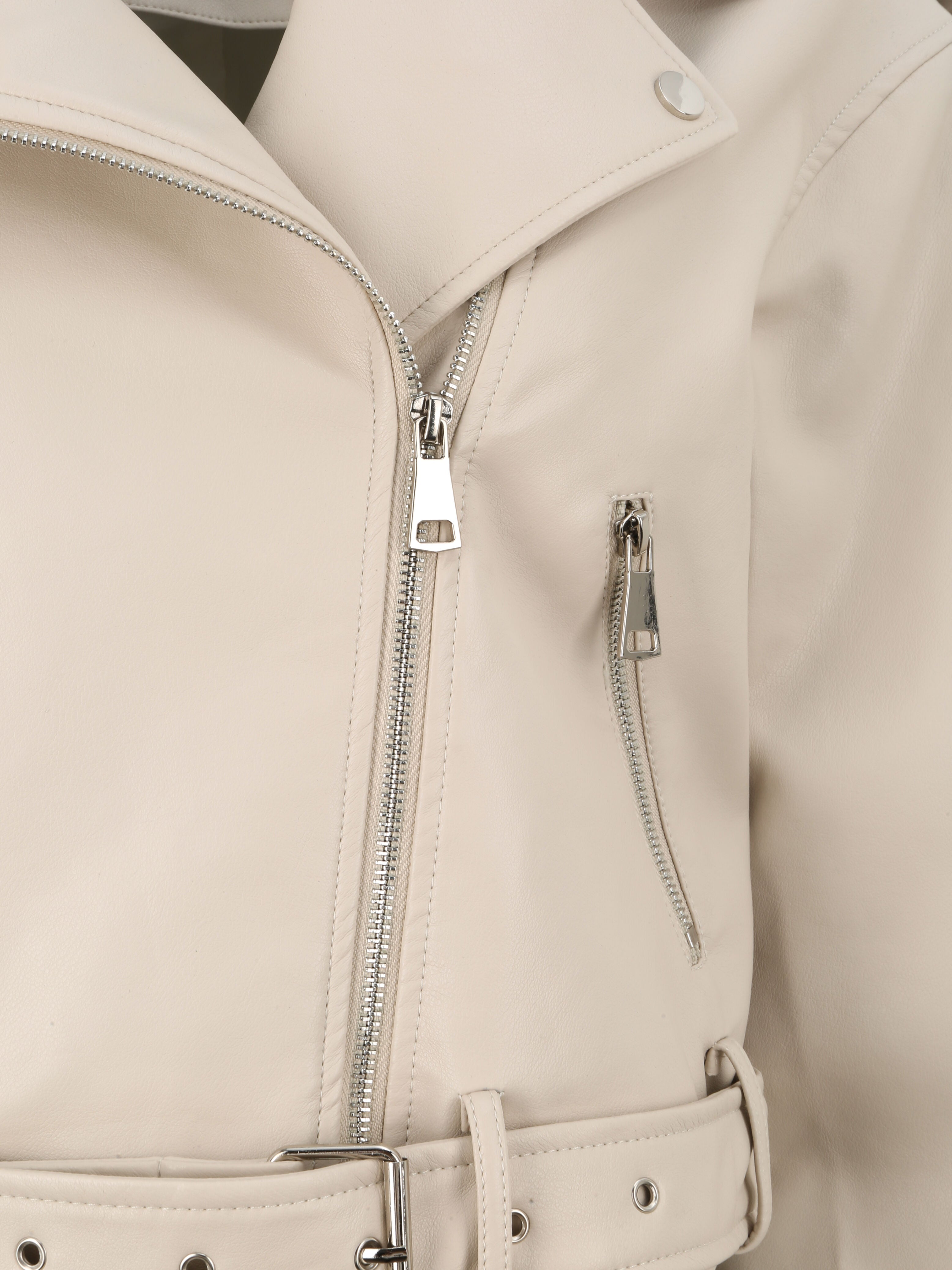 Perfecto en simili à poches zippées - Beige - 3