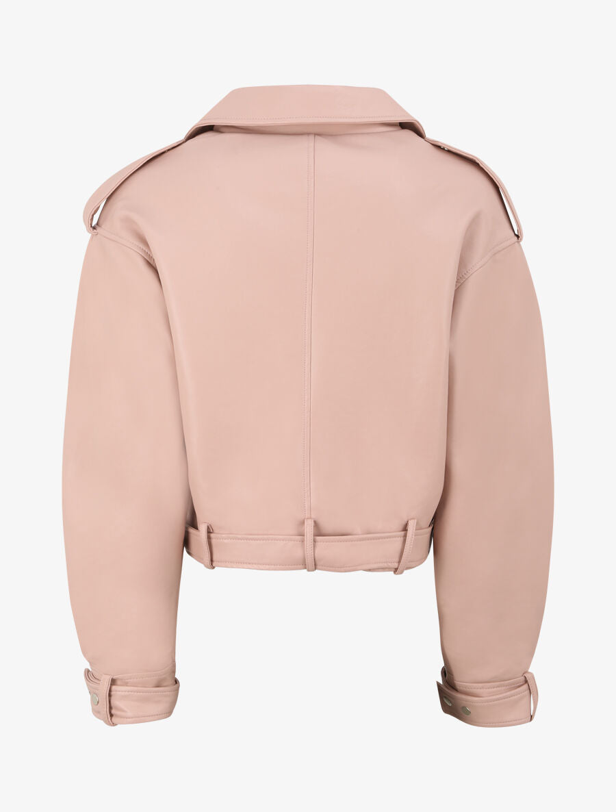Perfecto en simili à poches zippées - Rose - 2