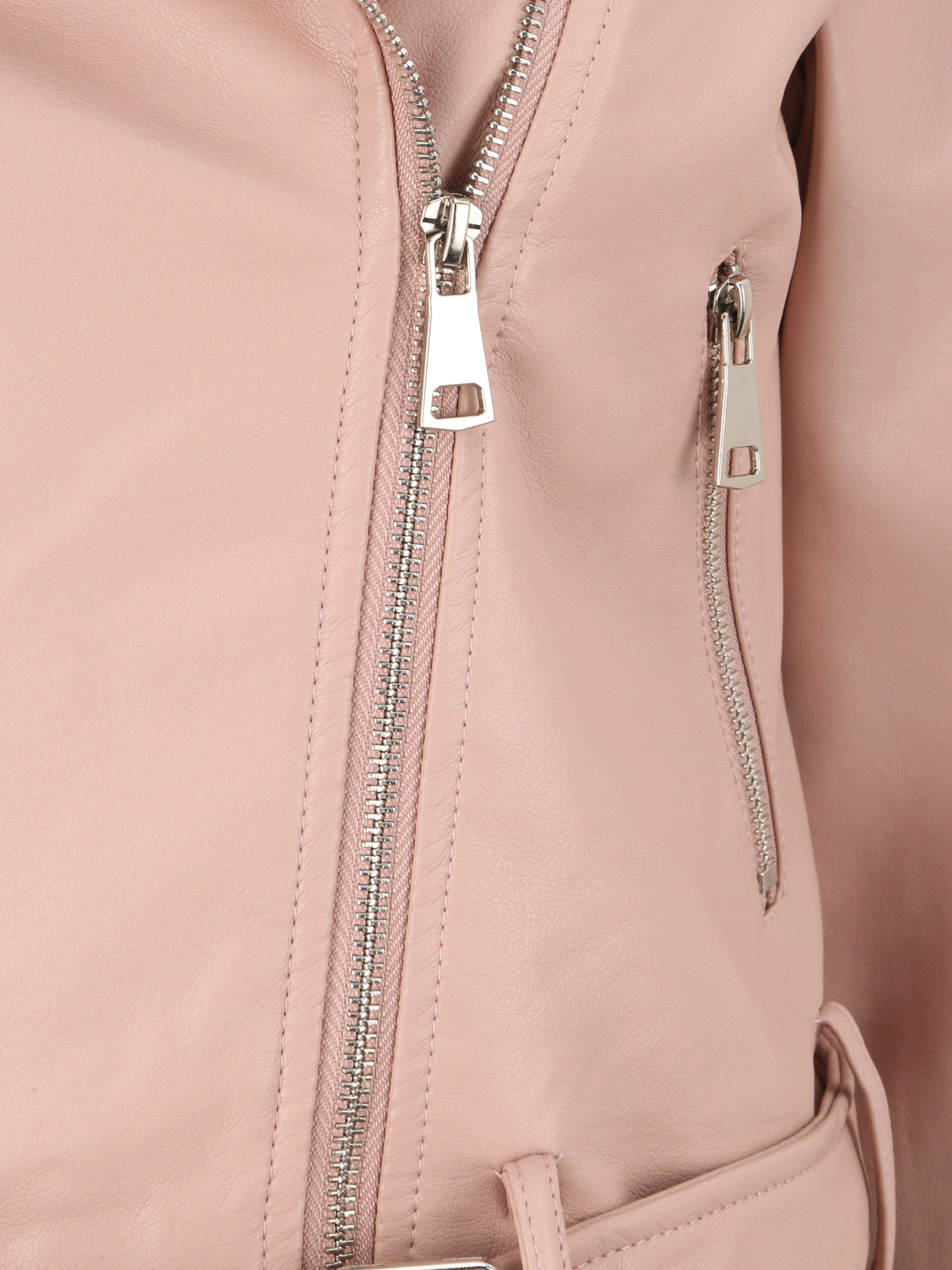 Perfecto en simili à poches zippées - Rose - 3