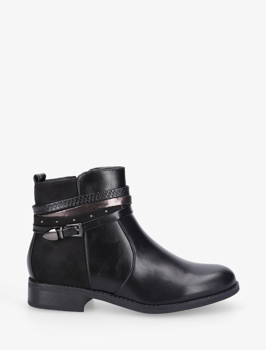 Bottines plates bi-matière - Noir - 5