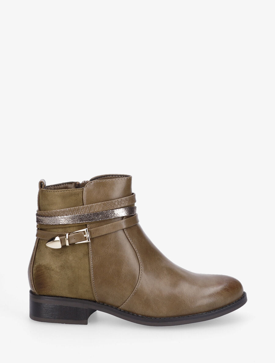 Bottines plates bi-matière - Taupe - 5