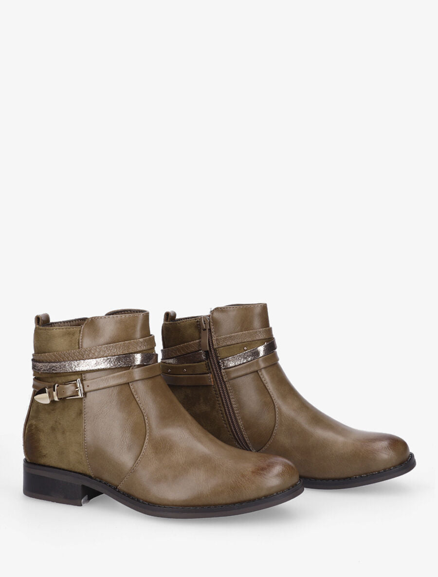 Bottines plates bi-matière - Taupe - 4