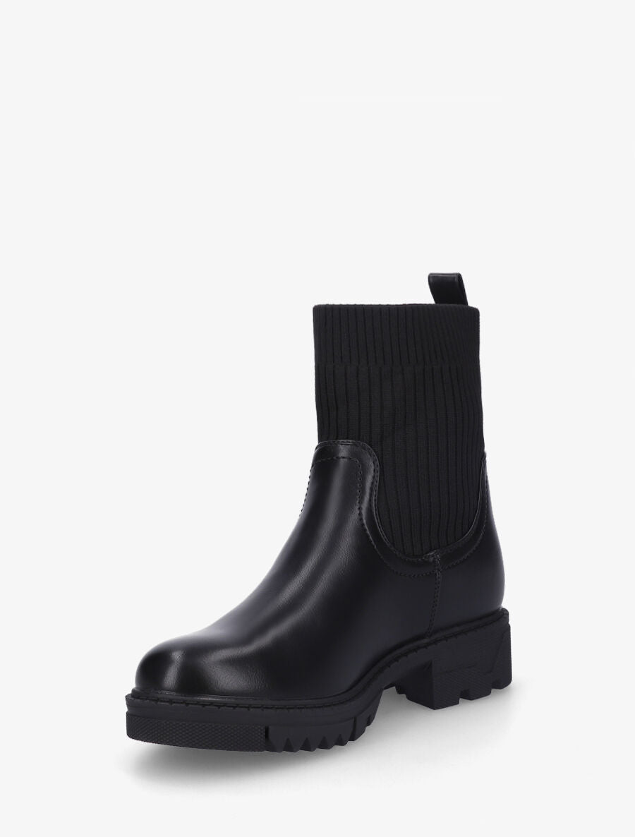 Bottines plates montantes bi-matière - Noir - 3