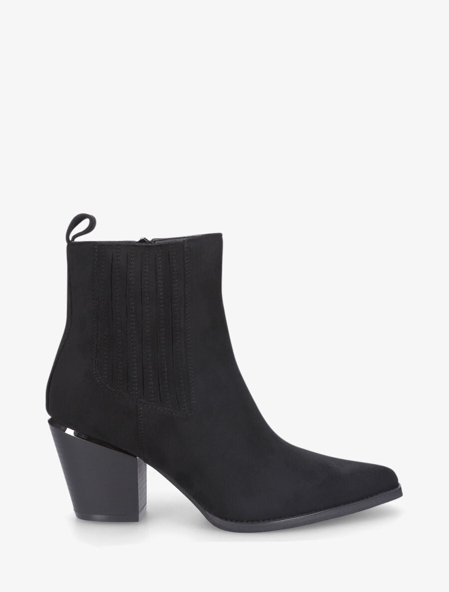 Bottines unies style santiags - Noir - 5