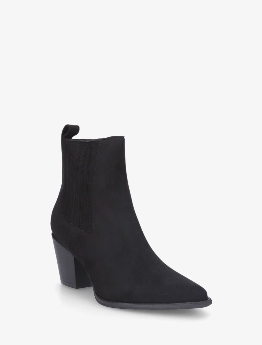 Bottines unies style santiags - Noir - 2