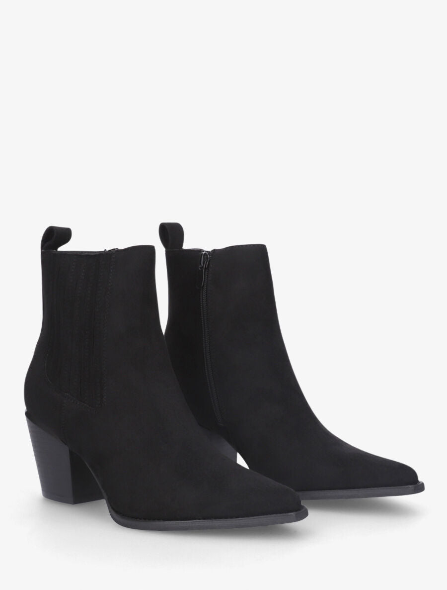 Bottines unies style santiags - Noir - 4