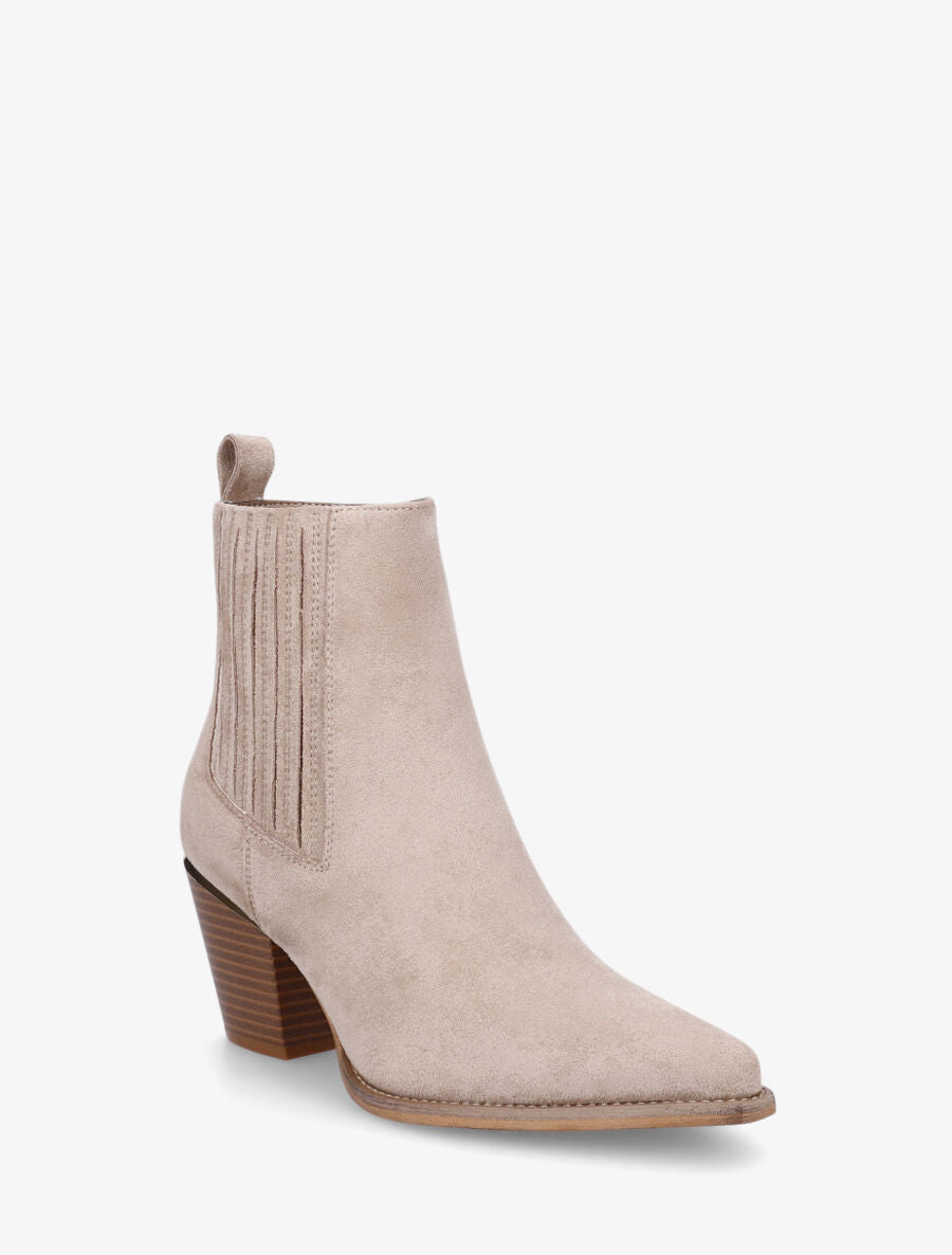 Bottines unies style santiags - Taupe - 2