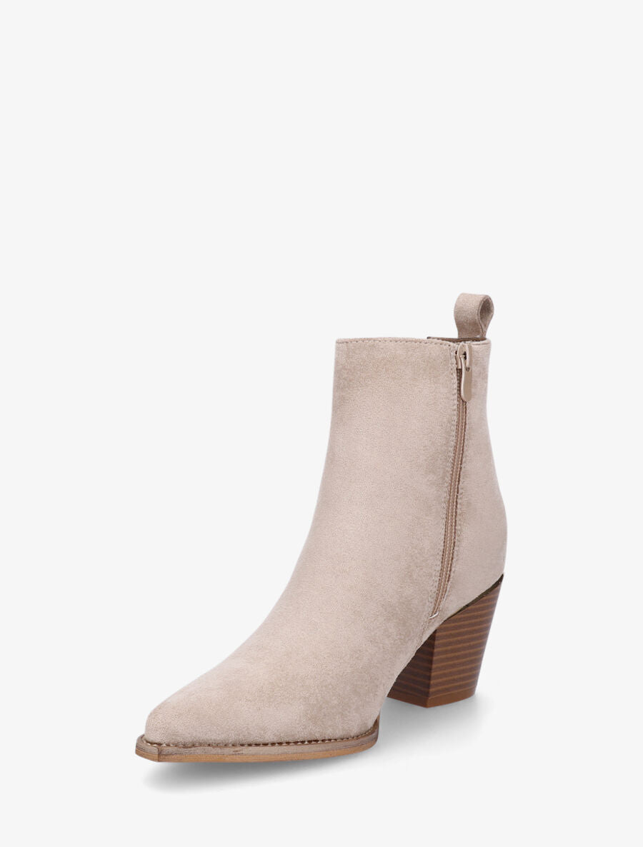 Bottines unies style santiags - Taupe - 3