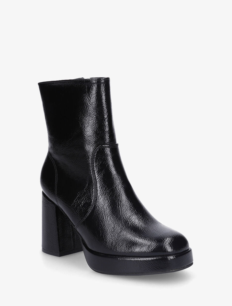Bottines unies à plateforme - Noir - 2