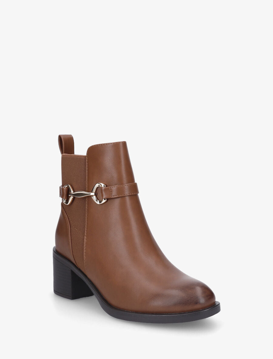 Bottines élastiquées sanglées - Camel - 2