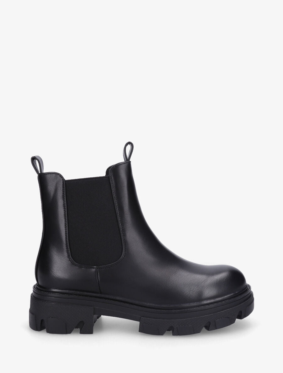Bottines en simili et semelle crantée - Noir - 1