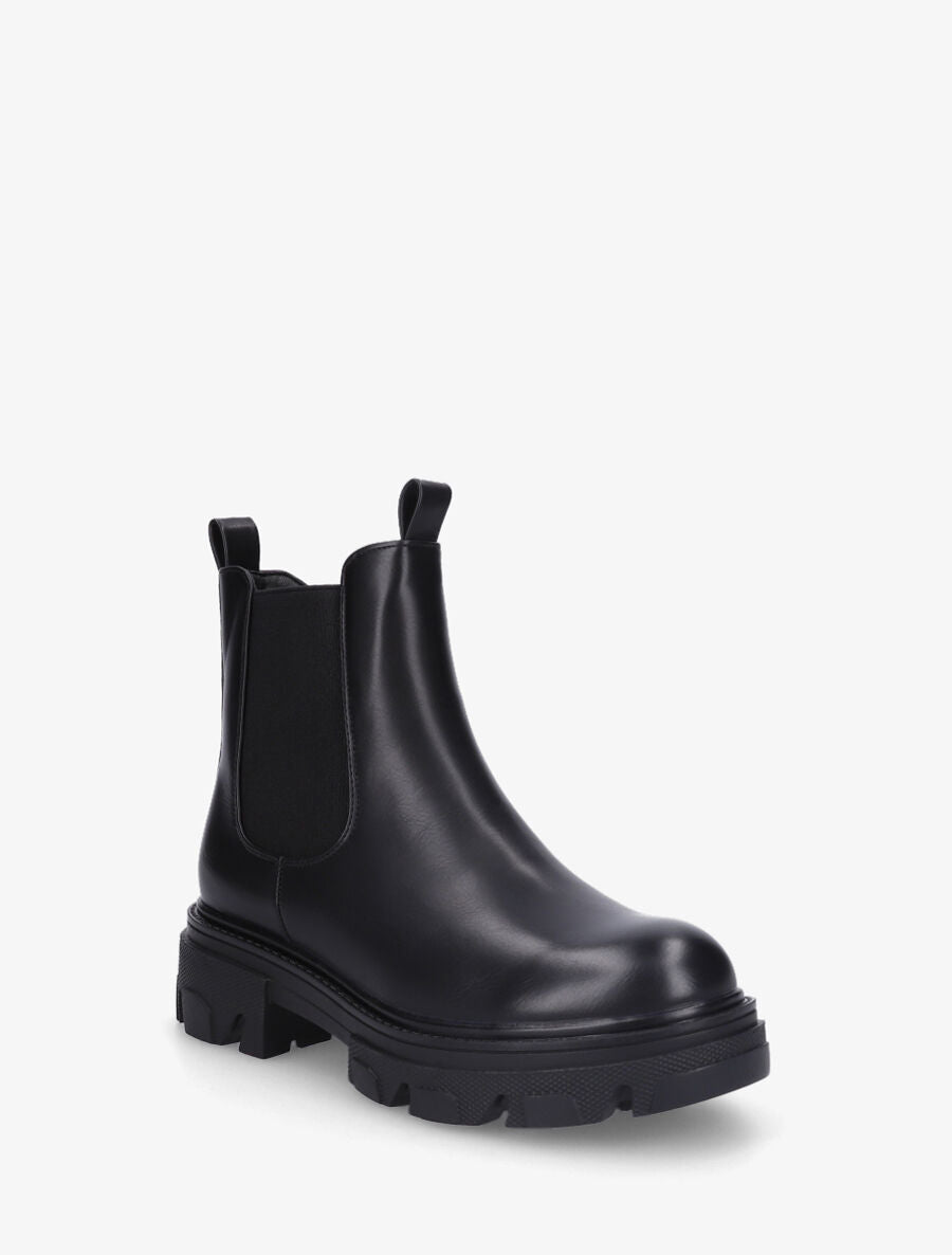 Bottines en simili et semelle crantée - Noir - 2