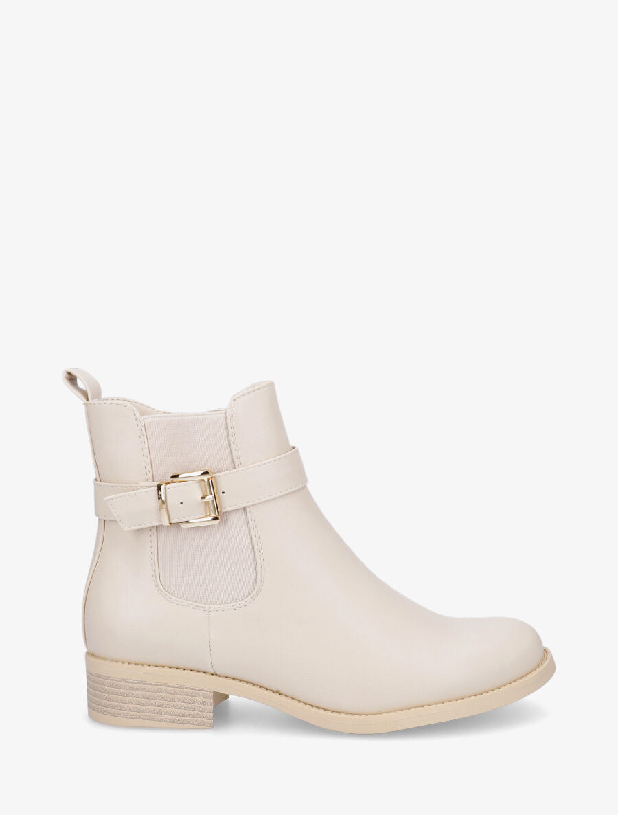 Bottines basiques en simili - Beige - 5