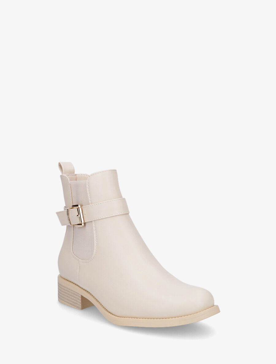 Bottines basiques en simili - Beige - 2