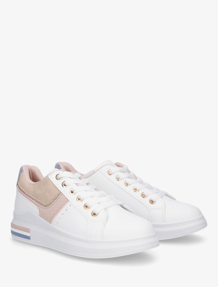 Sneakers à contrefort en suédine - Rose - 4