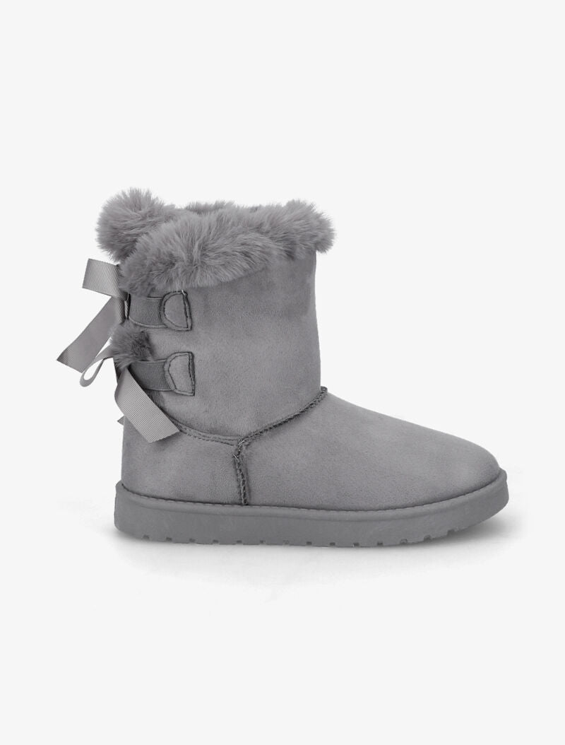 Bottines fourrées à noeuds - Gris - 2