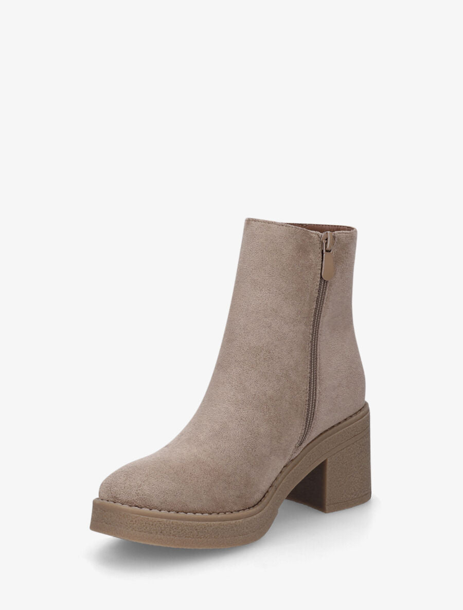 Bottines en suédine - Taupe - 3