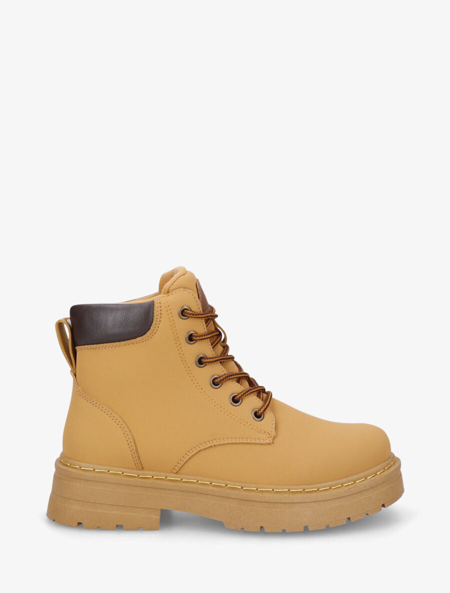 Bottines à lacets - Camel - 1