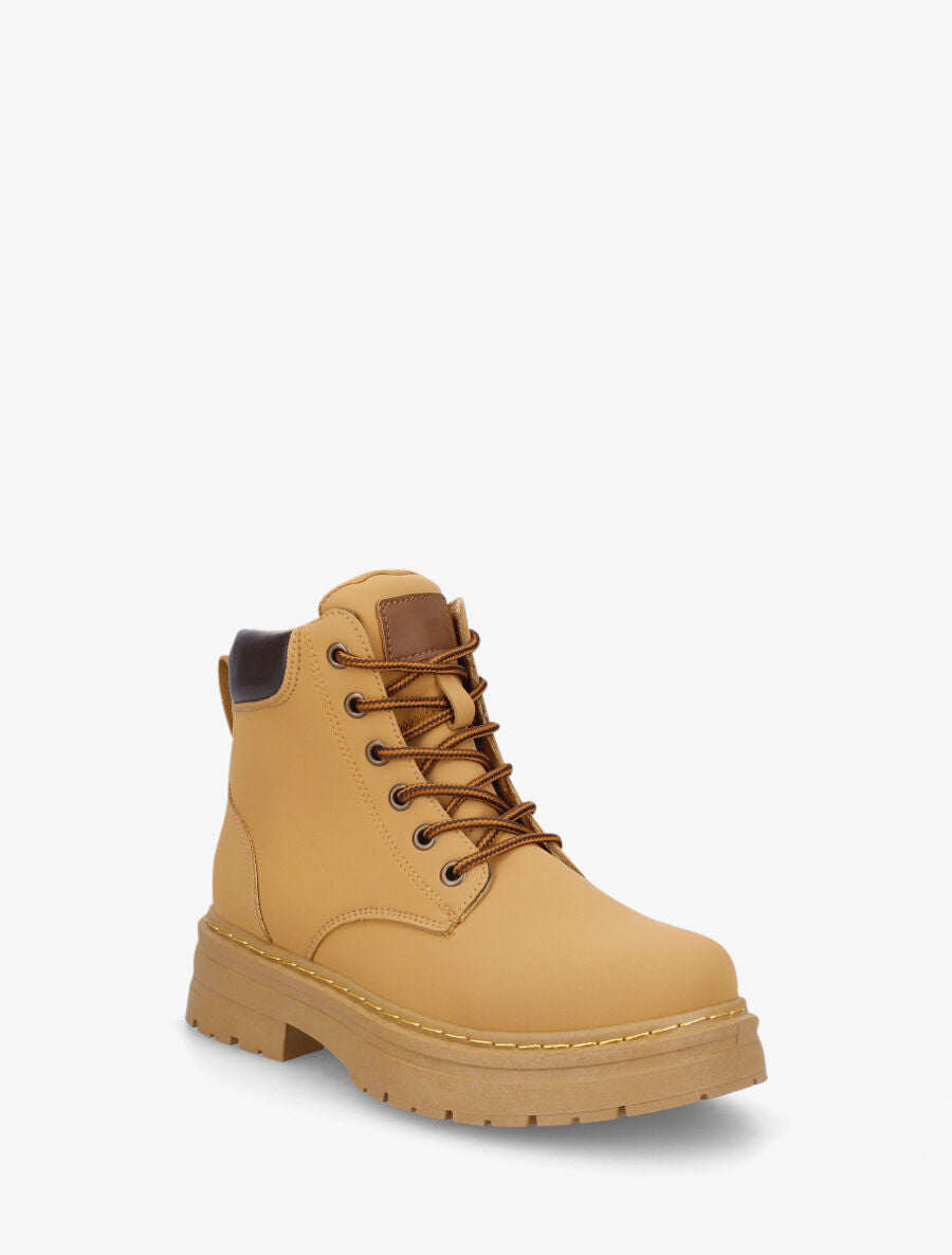 Bottines à lacets - Camel - 2