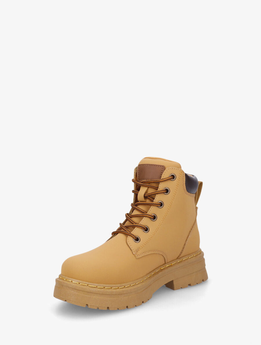 Bottines à lacets - Camel - 3