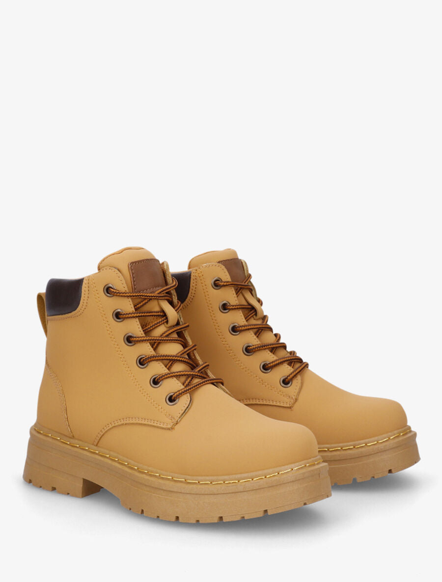 Bottines à lacets - Camel - 4