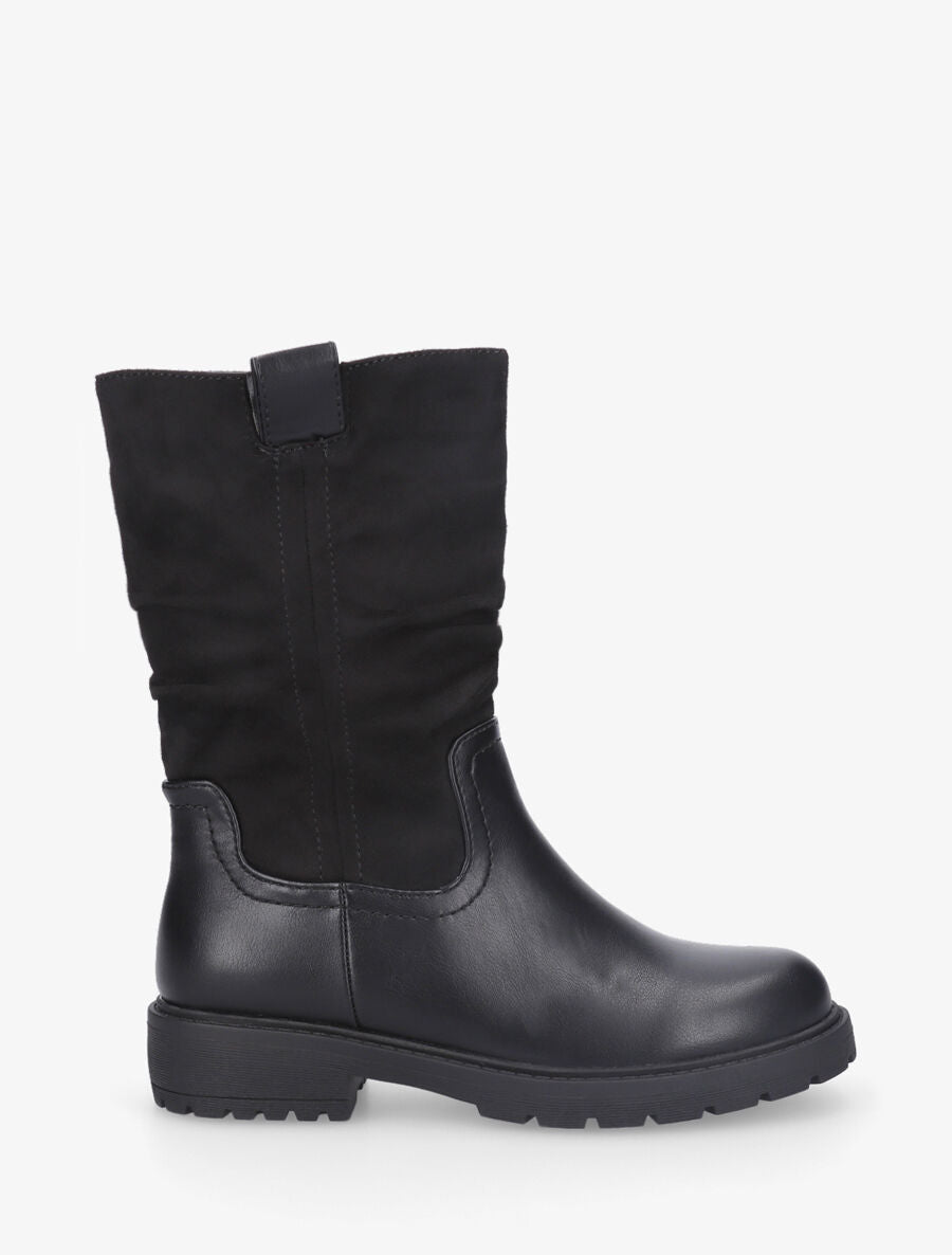 Bottines unies bi-matière - Noir - 1
