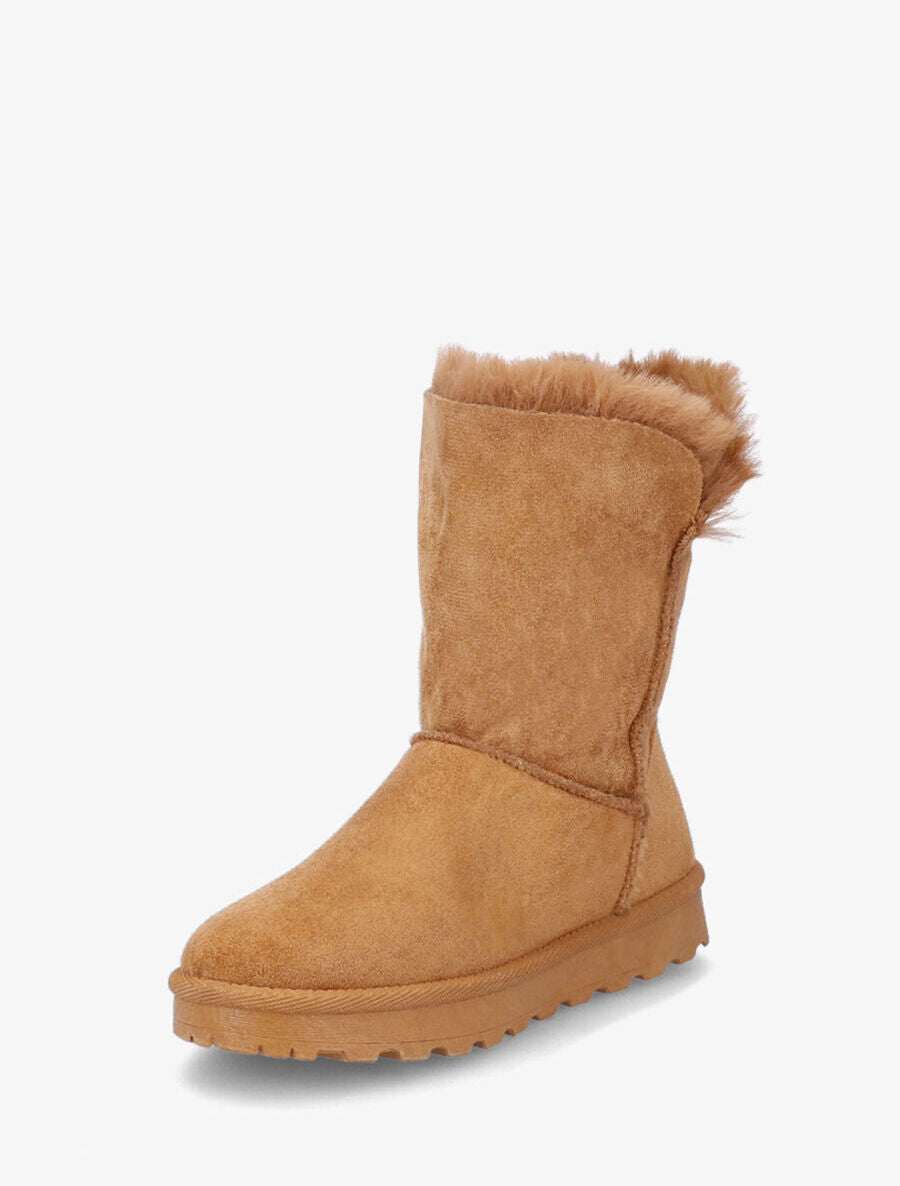 Bottines fourrées à fermeture zippée - Camel - 3