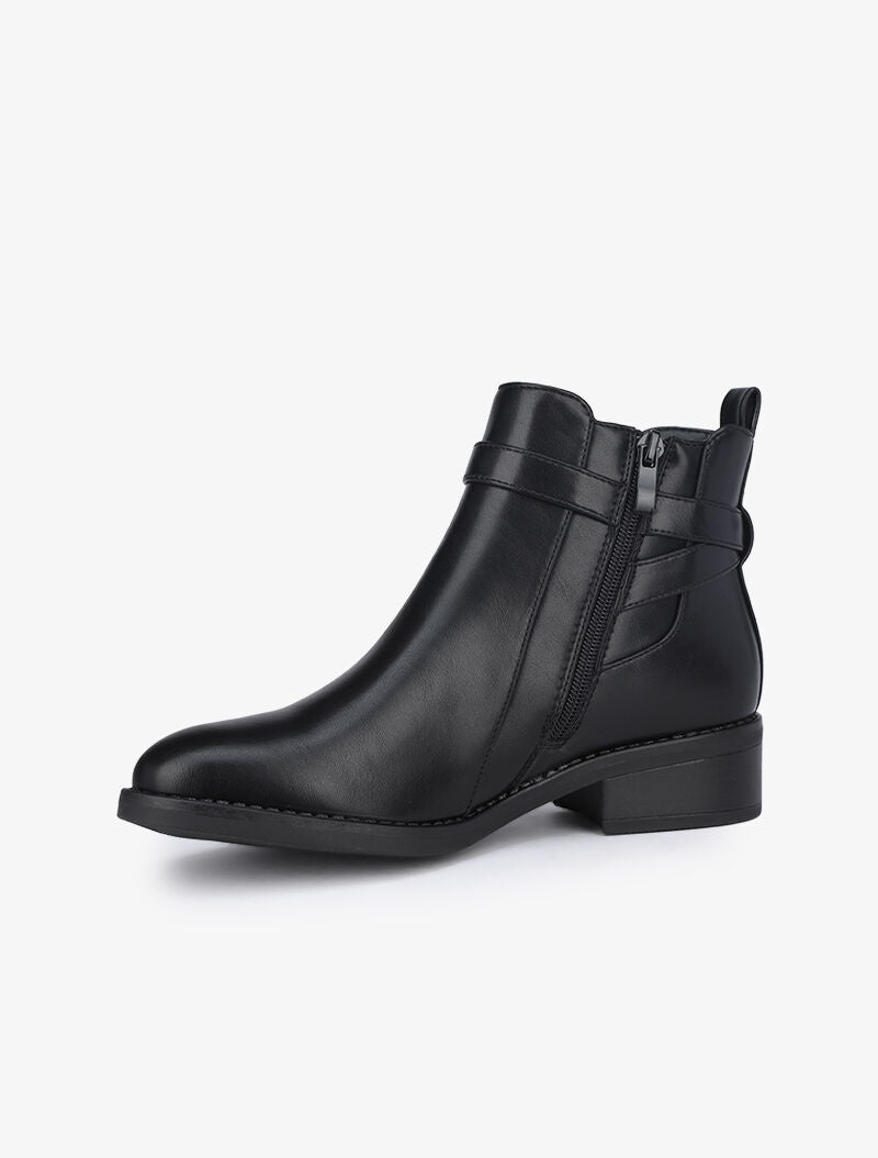 Bottines à sangle stylisée - Noir - 4