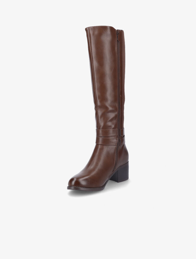 Bottes cavalières à talon - Marron - 5