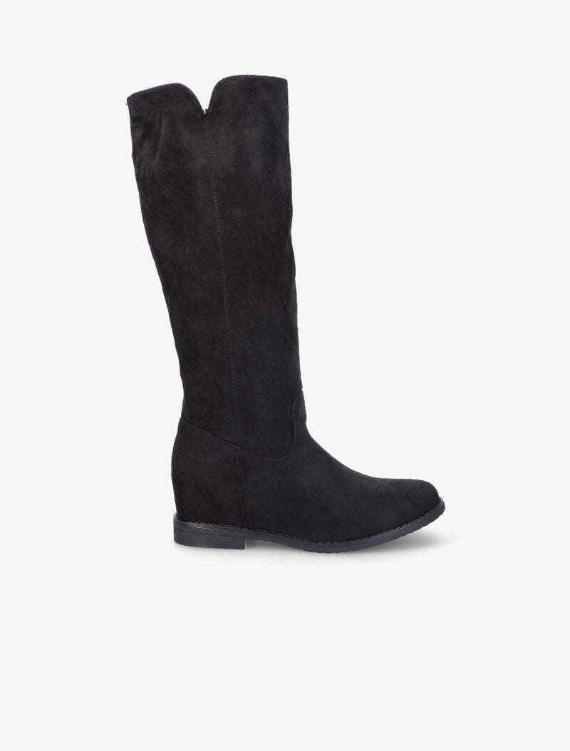Bottes plates en suédine - Noir - 5