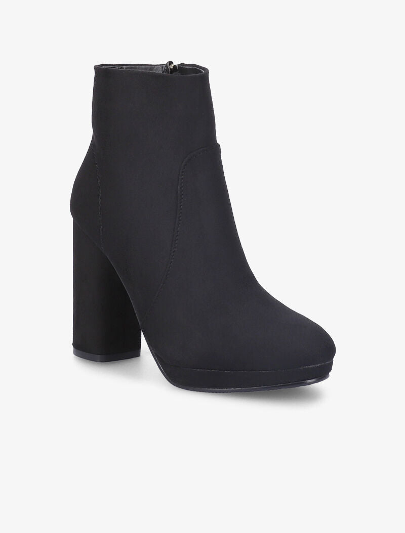 Bottines en suédine à talon haut - Noir - 2
