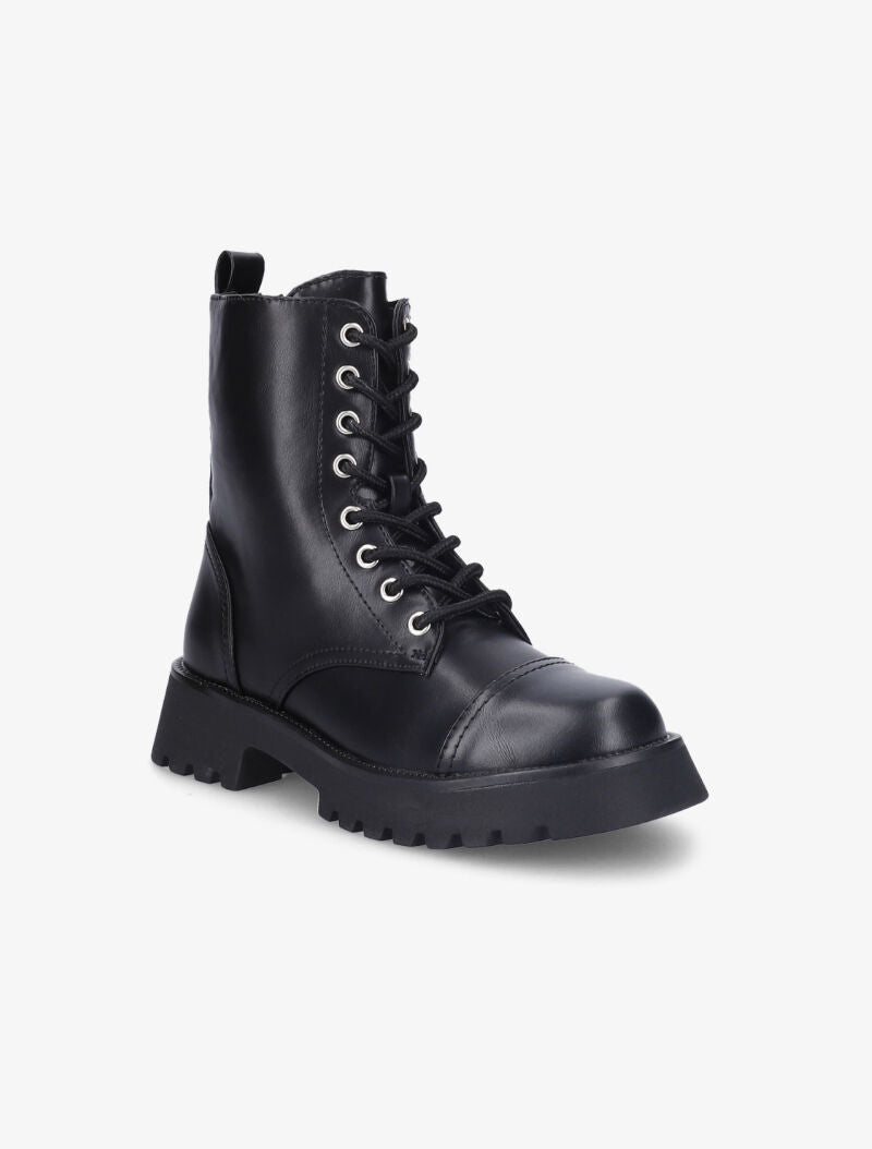 Bottines en simili à surpiqûres apparentes - Noir - 3