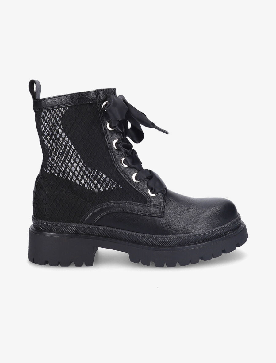 Rangers en simili à lacets ruban - Noir - 1