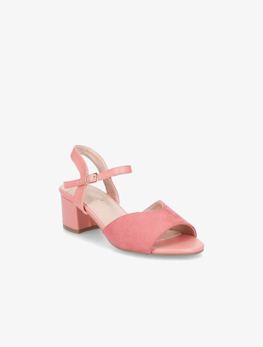 Sandales bi-matière à ganse stylisée - Rose - 2