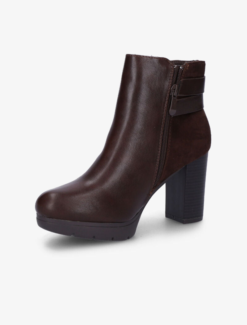 Bottines bi-matière à double sangles - Marron - 4