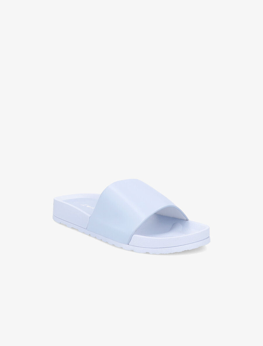 Claquettes classiques en simili - Bleu ciel - 5