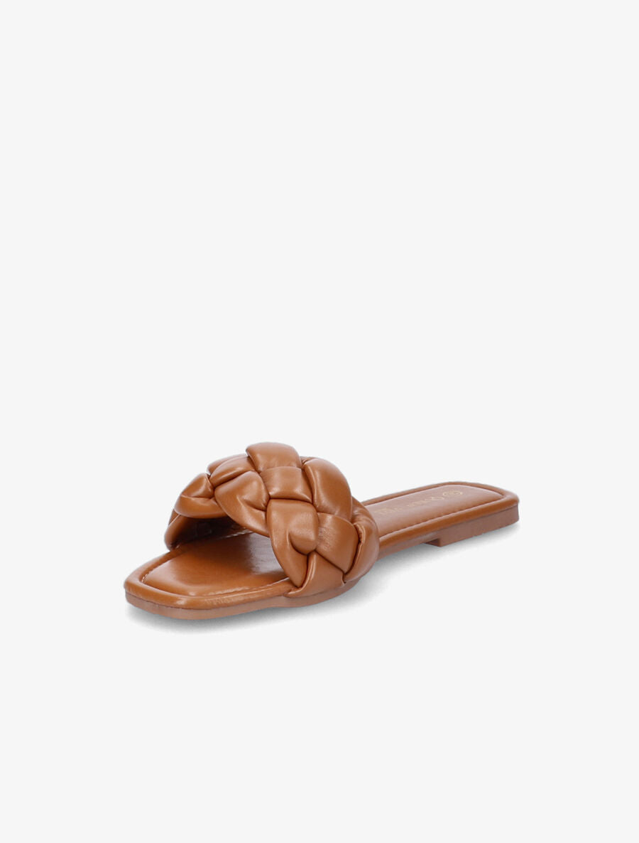 Mules brides tressées - Camel - 3