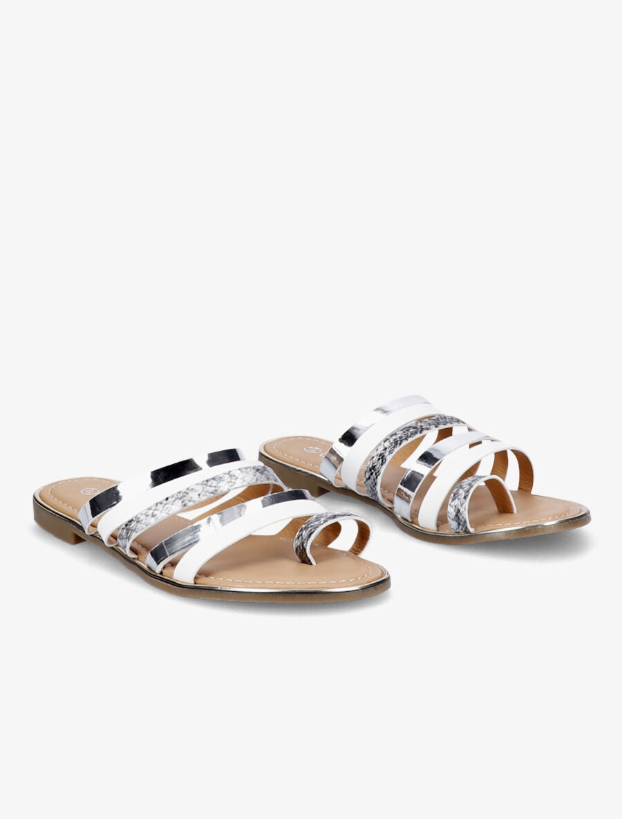 Nu-pied bi-matière multibrides - Blanc - 4