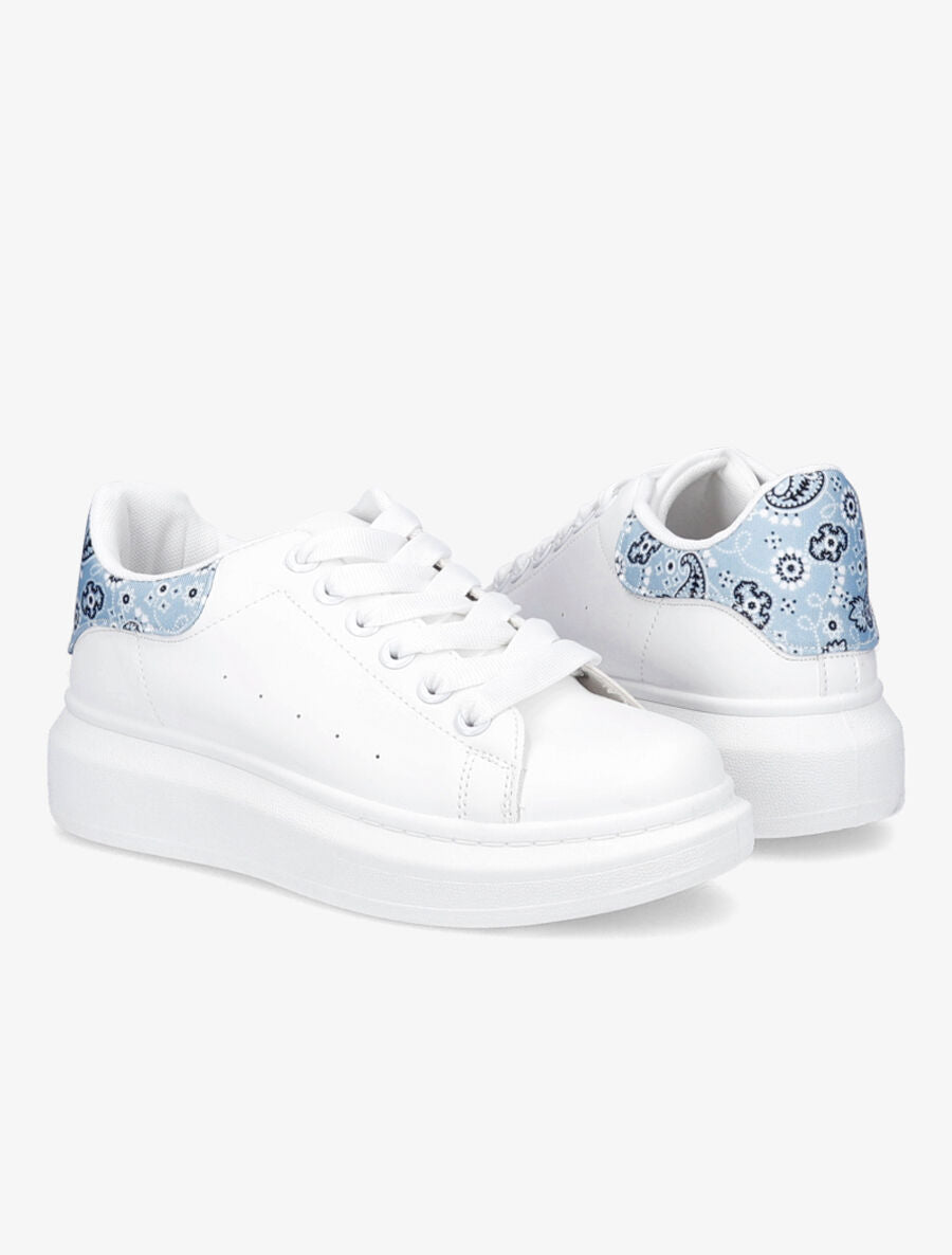 Baskets contrefort à imprimé bandana - Bleu ciel - 5