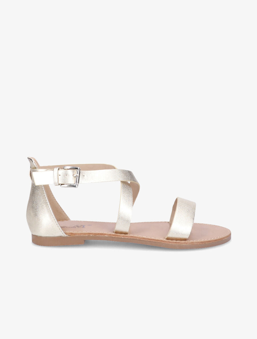 Nu-pieds à ganses croisées - Or - 3