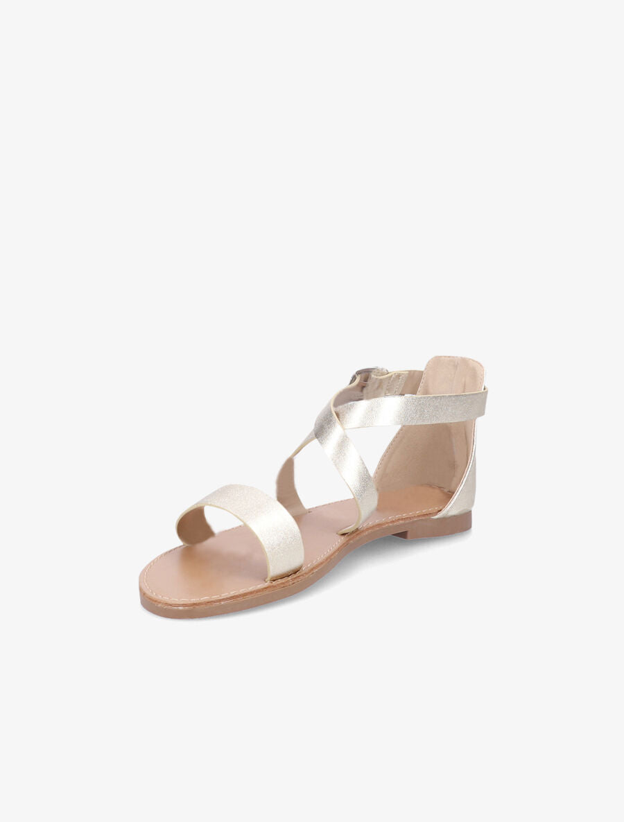 Nu-pieds à ganses croisées - Or - 4