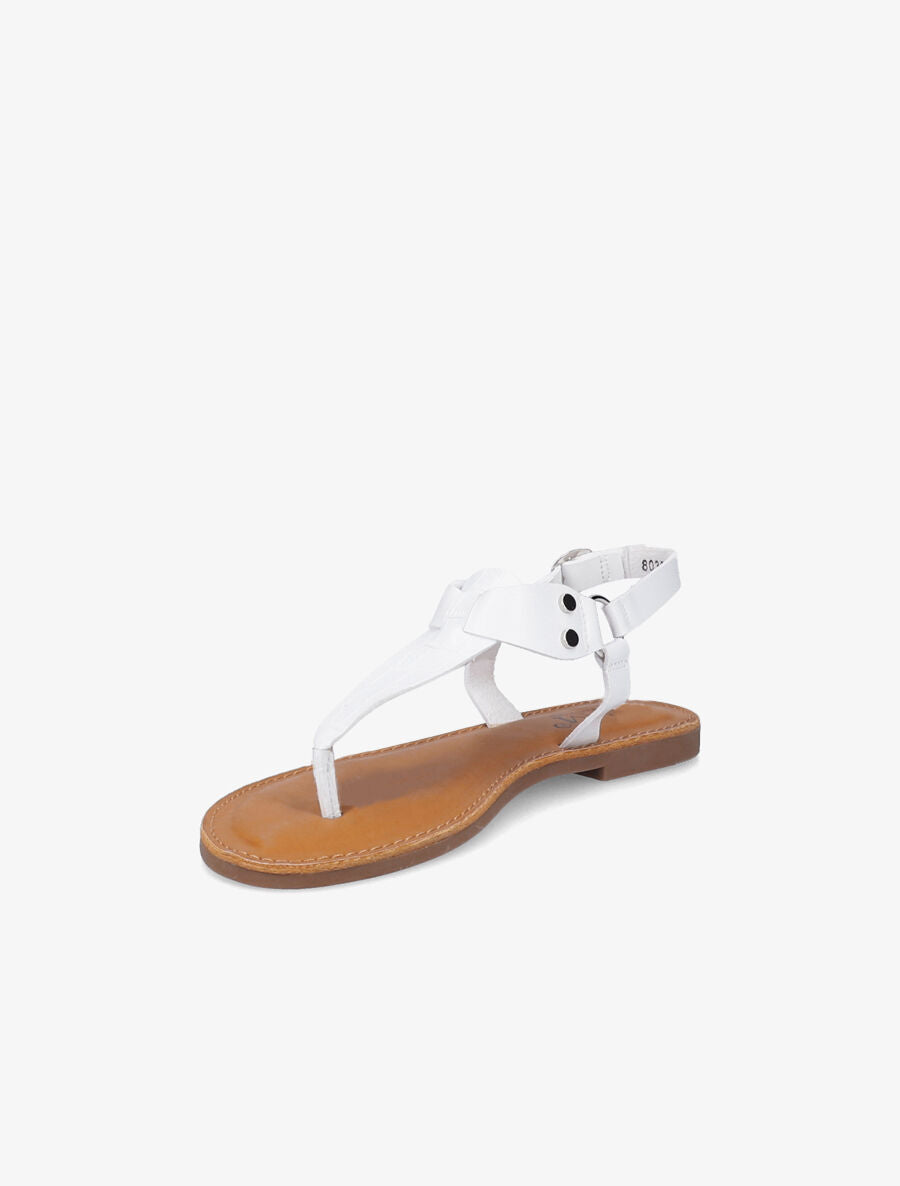 Nu pieds à bride en T effet croco - Blanc - 3