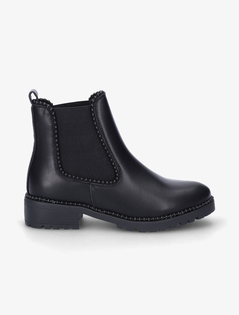 Boots à semelles crantées et détail billes - Noir - 1