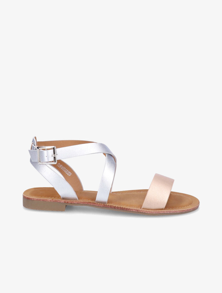 Sandales plates classiques à brides croisées - Rose gold - 3