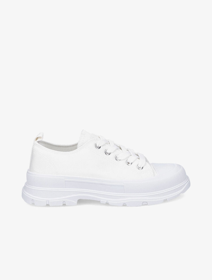 Tennis unies en toile - Blanc - 1