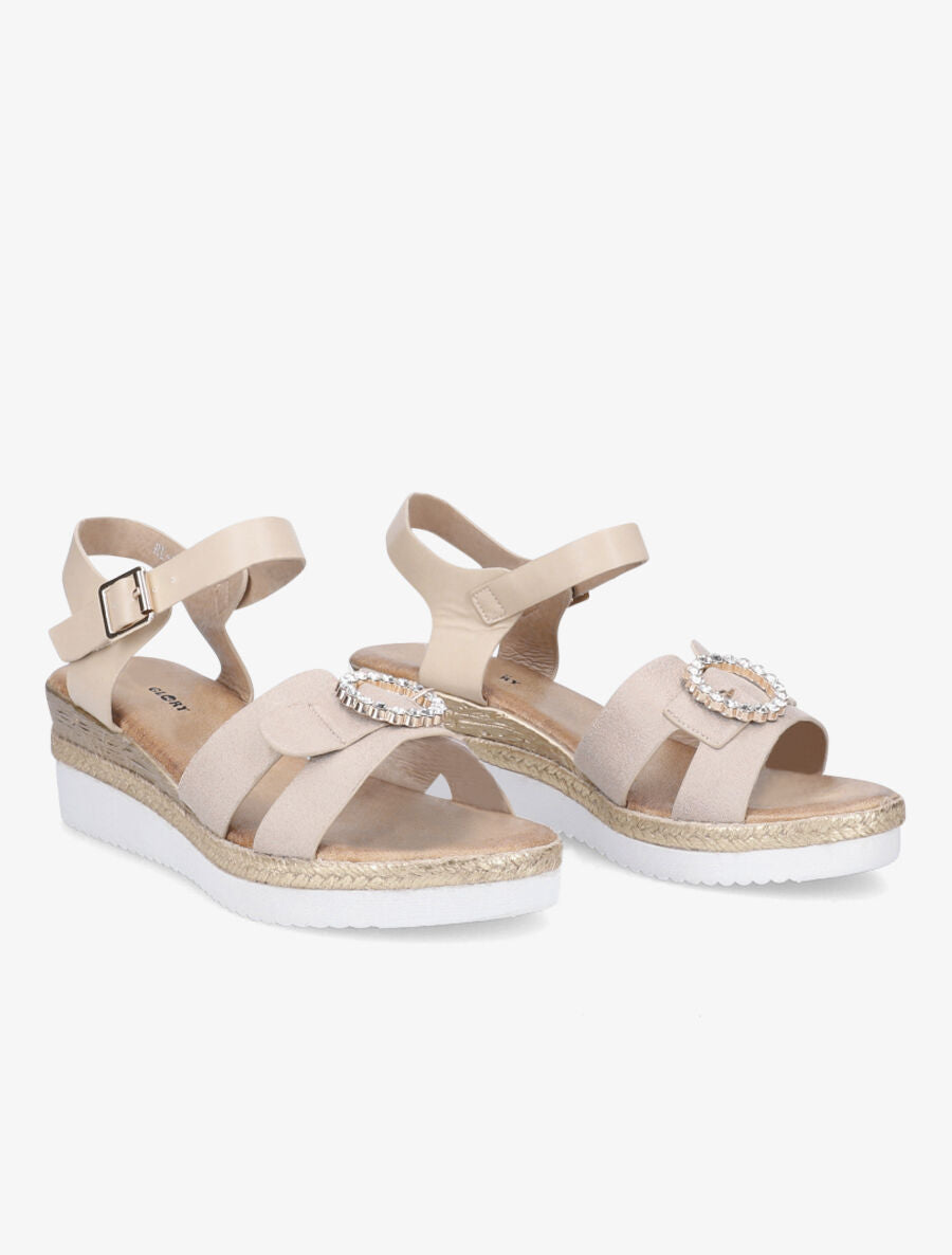 Nu-pieds en simili à ganses ornées d&