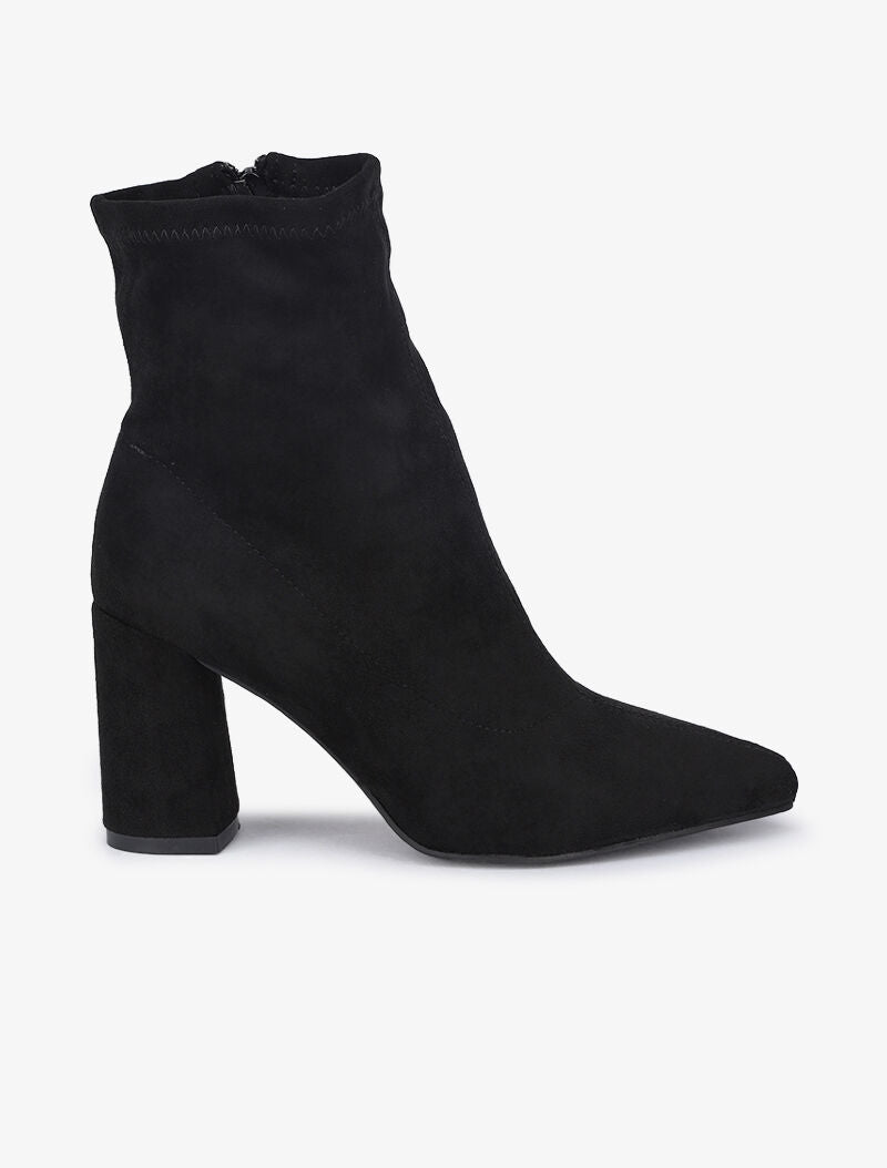 Bottines montantes à talons et bouts pointus - Noir - 2
