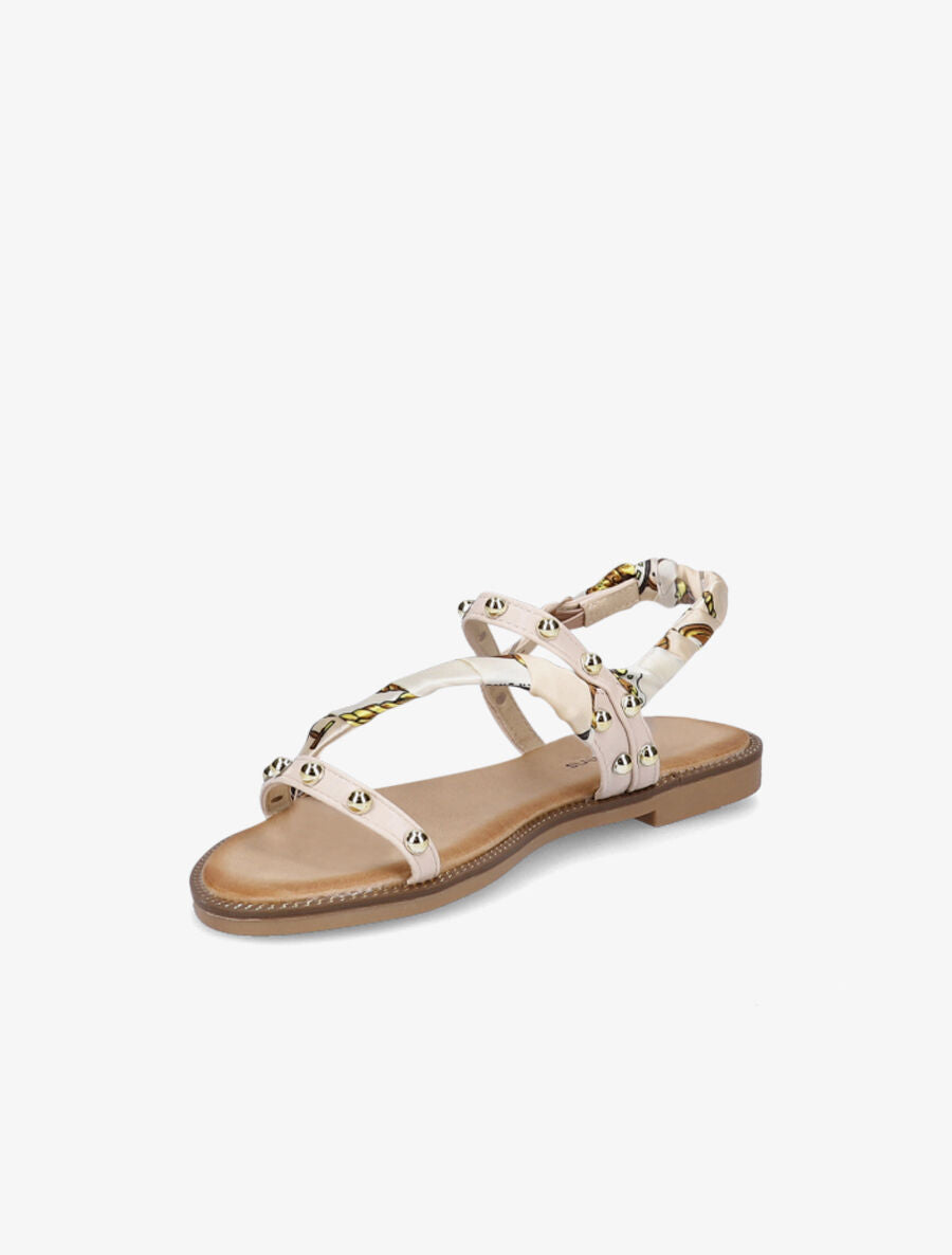 Nu-pieds à clous et foulard - Beige - 3